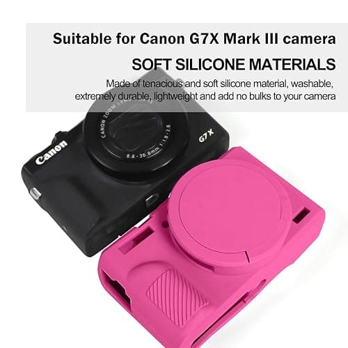 Easy Hood Case for Canon Powershot G7 X Mark III Digital Camera, Soft Silicone Protective Cover with Removable Lens Cover for Canon Powershot G7X Mark III DSLR Camera (Rose) thumbnail 2