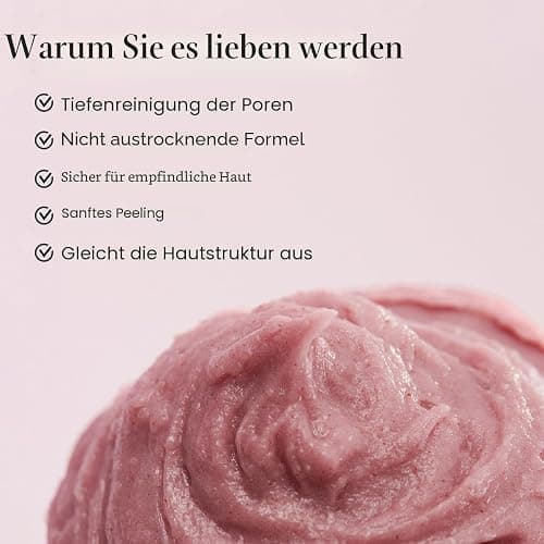 Arencia Fresh Rosehip Rice Mochi Cleanser – Sanftes Peeling 2-in-1 Gesichtsreinigungsmittel & Maske mit Hagebutte, Aloe Vera & Kamille für Alle Hauttypen, 120 g thumbnail 3
