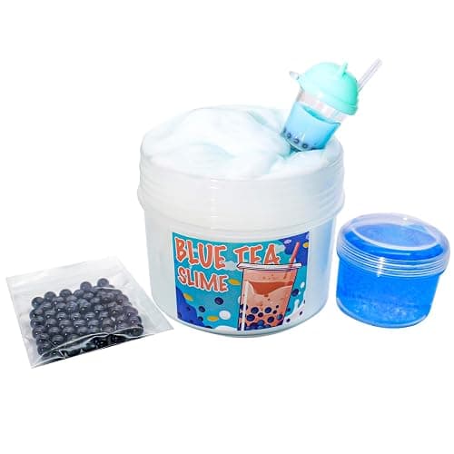 Tototang BLUE BUBBLE TEA Slime - Thick & Glossy, Clear, Bubble Tea Scented - Handmade, ASMR Slime - 7oz (10.8966 x 6.9088 x 11.4046 cm) - Female, Ages 15+ thumbnail 2