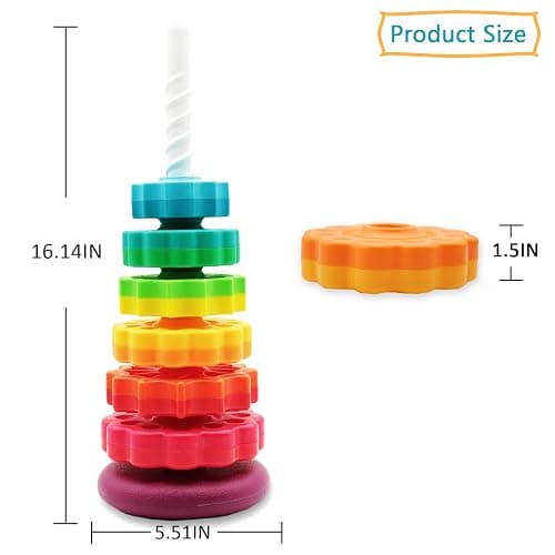 LBAIBB (1 PCS Spinning Stacking Toys,Spin Toy ABS Plastic and Color Rainbow Design,Focus on Children Educational and Interactive Learning's Stack Toys, Suitable for Gifts for Boys and Girls thumbnail 3