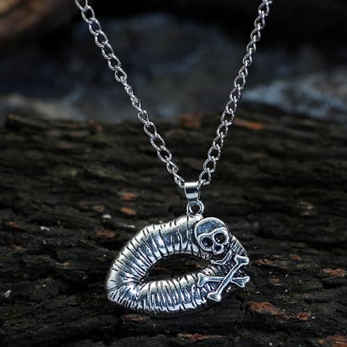 MONSHMU Skull Lips Necklace Alloy Necklace Seek Distinctive Styles Unique Designs Fashionable Accessory for Trendsetters Silver thumbnail 4