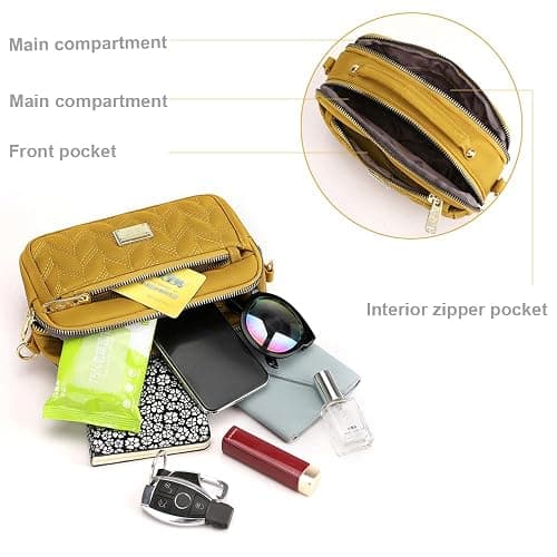 Quilted Small Crossbody Purse for Women Mini Shoulder Bag Cellphone Wallet Purses thumbnail 6