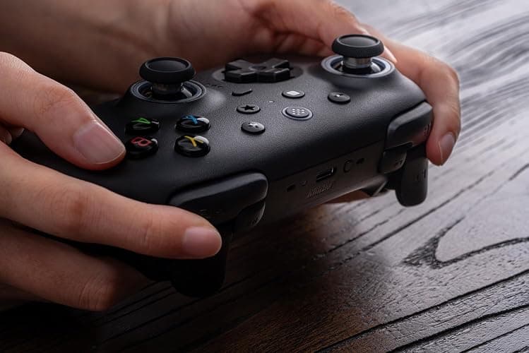 8BitDo Ultimate 2 Wireless Controller for Windows PC, Apple, Steam & Android, Gaming Controller with TMR Joysticks, Hall/Tactile Triggers, Motion Control, RGB Fire Ring, 1000Hz Polling Rate, Black thumbnail 7