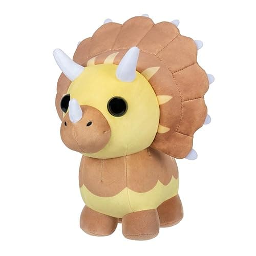Adopt Me! Collector Plush - Triceratops - Series 4 - Uncommon in-Game Stylization Plush - Exclusive Virtual Item Code Included - Toys for Kids Featuring Your Favorite Adopt Me Pet, Ages 6+