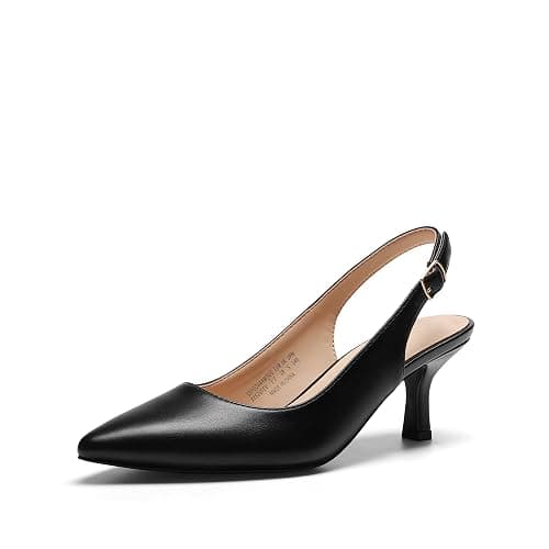 DREAM PAIRS Women's Kitten Heel Slingback Pointed Closed Toe Low Stiletto Heels Dress Bridal Elegant Wedding Pumps Shoes - Image 1