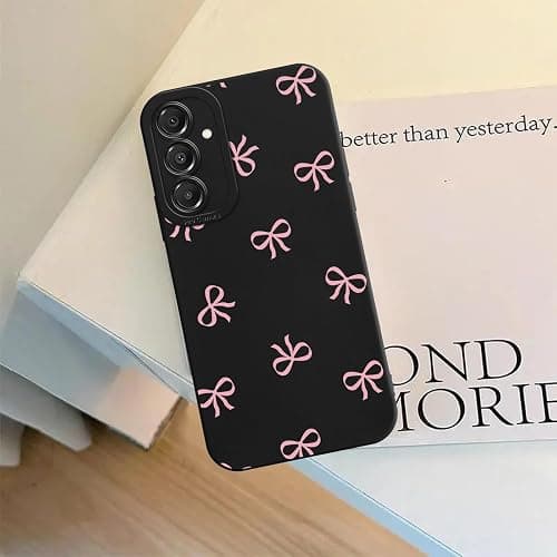 Zrutru Pink Bow Phone Case for Samsung Galaxy A16 5G Case Cute Ribbon Bowknot Pattern Aesthetic Funda,Raised Bumper Shockproof Silicone TPU Cover for Women Girls for Samsung A16 6.7 Inch thumbnail 3