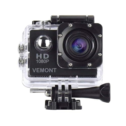 VEMONT Action Camera, 1080P 12MP Sports Camera Full HD 2.0 Inch Action Cam 30m/98ft Underwater Waterproof Snorkel surf Camera with Wide-Angle Lens and Mounting Accessories Kit - Image 1