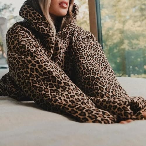 Ckuea Y2k Cheetah Print Hoodie Pullover Vintage Leopard Print Hoodie Aesthetic Sweatshirt Trendy Graphic Streetwear Hoodies thumbnail 5