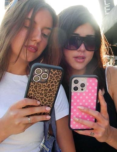 Wildflower Cases - Compatible with Apple iPhone 13/14 | Protective Black Bumper, 4ft Drop Test Certified, Women Owned Small Business | Pink Polka Dot - Bright Spot Aesthetic Cute Trendy thumbnail 3