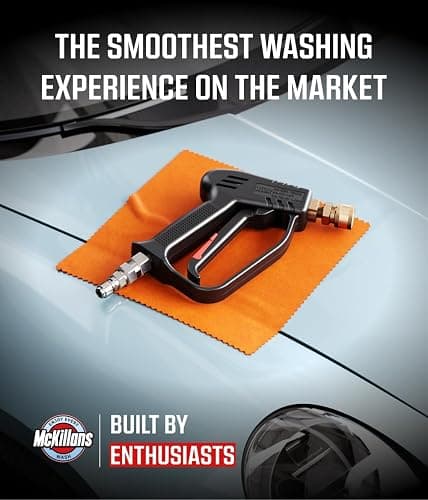 McKillans® Short Pressure Washer Gun with Swivel - High Pressure Water Handle with 3/8" Male Plug and 1/4” Quick Connector Coupler - Power Washer Gun Compatible with Foam Cannon - Car Wash Foam Gun thumbnail 2
