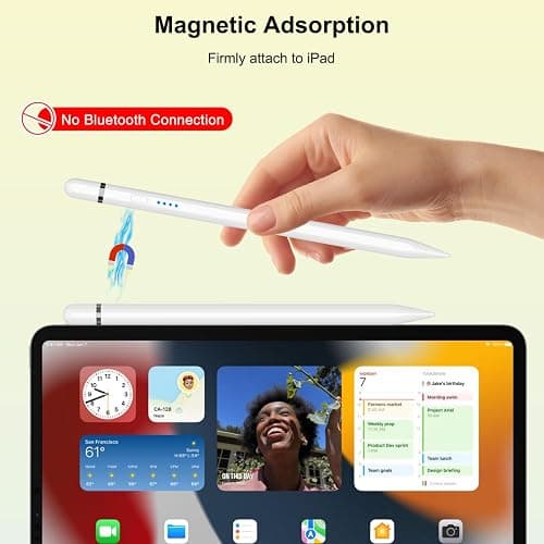 Pencil 1st Generation for iPad (2026-2018), iPad Pencil USB C Fast Charging | Tilt Sensitivity and Palm Rejection, Compatible with iPad 6-10/A16, Pro M4/M5/11",12.9", Mini 5-7, Air 3-5/M2/M3/M4 (White) thumbnail 6