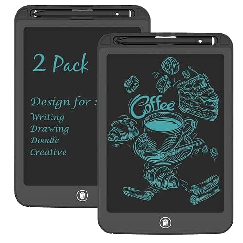 [2 Pack] TIQUS 9.25 Inch LCD Writing Tablet Pad Ewriter Electronic Board and MeMO Notes for and Adults at Home School and Office Middle Stylus [Black] - Image 1