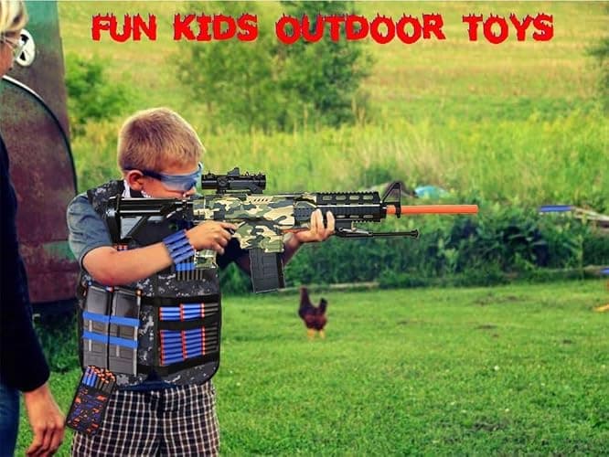 Toy Gun Automatic Sniper Rifle -3 Modes Toy Foam Blasters with Tactical Vest, Bipod, 2 Clips and 150 Darts, Electric Toys for Adults Boys Age 8-12 Gifts for Birthday Xmas thumbnail 2