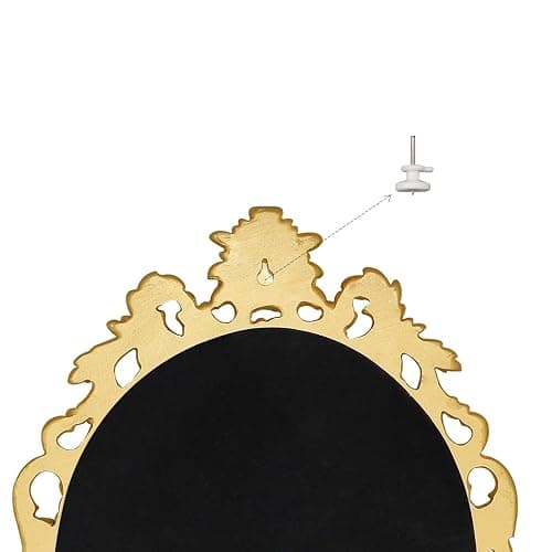 SIMON'S SHOP Gold Vintage Mirror for Wall, Antique Oval Mirrors for Bedroom Living Room, 18 x 13 inches thumbnail 4