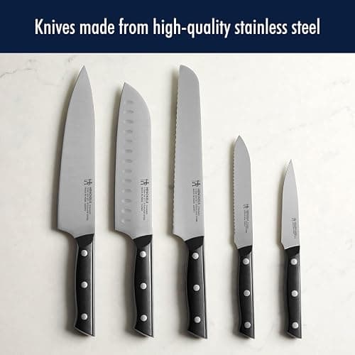 Henckels Dynamic 5-Pc Knife Set with Chef, Bread, Utility, Paring, Santoku | The Perfect Kitchen Knife Set for Effortless Cutting, German Engineered, Informed by 100+ Years of Mastery. Dishwasher safe thumbnail 11