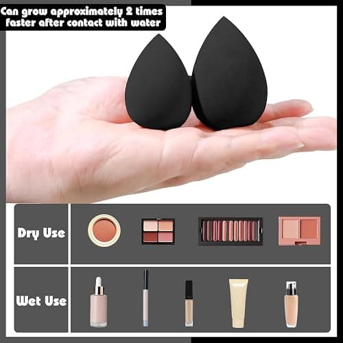 HGHDBT 36Pcs Black Makeup Brushes Set Professional Makeup Kit Multi-functional Makeup Tool Set with Facial Makeup Accessories, Foundation Makeup Brush Kit Eye and Face Make up Brushes & Tools thumbnail 5