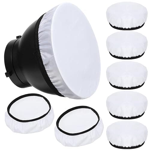 7"/18cm Light Diffuser,Soft Diffuser Lamp Cover White Lamp Shade Diffusers,Great for Studio Strobe Reflectors, Video Shooting (8Pcs) - Image 1