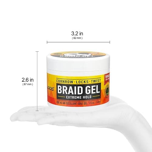 AllDay Locks Braid Gel Extreme Hold - Braiding Gel for Cornrows, Locks and Twisting, Moisturizing Edge Control for Women and Men, Natural Formula - 5 Oz thumbnail 5