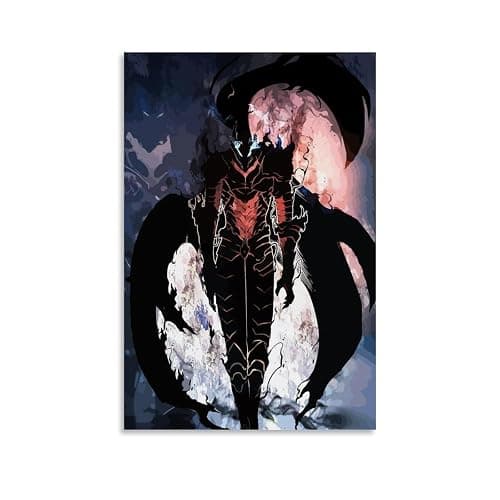Solo Leveling Igris Manga Fanart Posters Canvas Posters Decorative Room Aesthetic Bedroom Decor Wall Art Office Home Decor Festival Best Gift For Family Friends 12x18inch(30x45cm) Unframe-style - Image 1