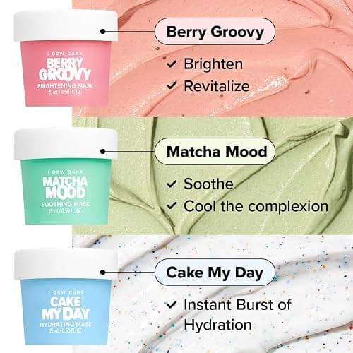 I DEW CARE Wash Off Face Mask Gift Set - Mini Scoops | Hyaluronic Acid, Korean Self Skincare, Facial Treatment, Vegan, Cruelty-Free, Paraben-Free, Exfoliating, Soothing - 01 Mini Scoops thumbnail 5