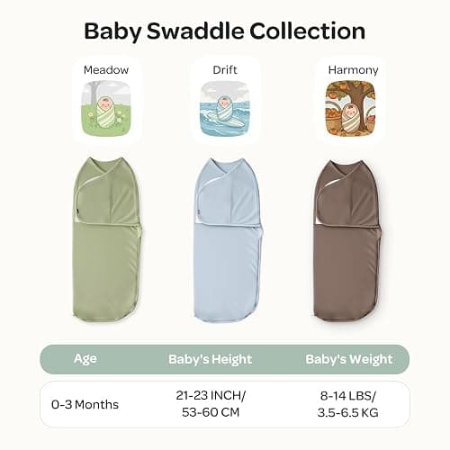 Momcozy Swaddles for Newborns, Quiet Fastener Swaddle Suitable for Infant 0-3 Months, New-Parent-Friendly Sleep Sack, Reduce Startle Reflex, Newborn Boys Girls Registry Essentials, 2-Pack, Harmony thumbnail 9