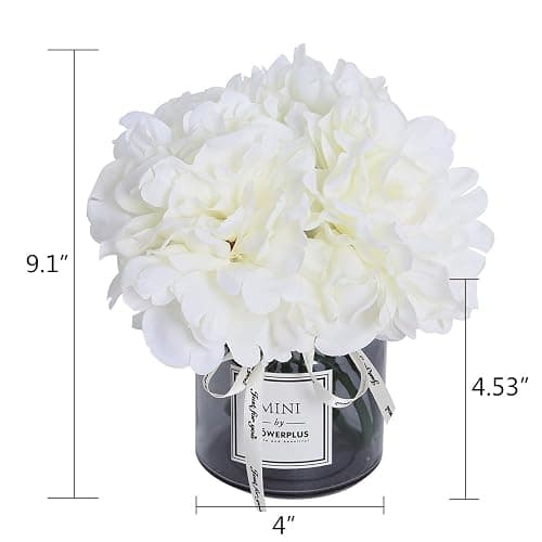 MOOMASS Artificial Peony and Glass vase Decoration, Ins Style Artificial Flower Glass Bottle Set thumbnail 2