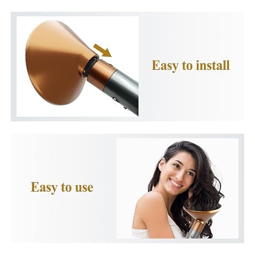 YTCHYYSK Large Diffuser Attachment Compatible with Dyson Airwrap, Upgraded Bigger Diffuser Nozzle to Dryer Faster and Define Curls Hair, Gold thumbnail 5