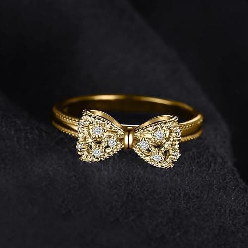 JewelryPalace 14k White Yellow Rose Gold Plated 925 Sterling Silver Rings for Women, Cubic Zirconia Promise Rings for Her, Stackable Wedding Bands Rings for Women Infinity Forever Love Knot Ring thumbnail 3
