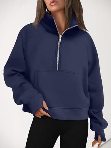 AUTOMET Sweatshirts Half Zip Cropped Pullover thumbnail 6