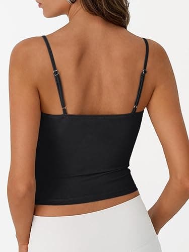 Trendy Queen Womens Summer Tank Tops Double Lined Going Out Teen Girls Y2k Sleeveless Backless 2025 Workout Cami Adjustable - Black - Small thumbnail 4