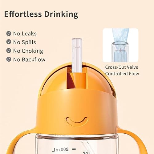 Evorie Tritan Weighted Straw Sippy Cup with Handles for Baby and Toddlers, Spill Proof Baby Water Bottle with Straw for 6 Months and up, 7 Oz, Infant Training Water Bottle (Daydream) thumbnail 4