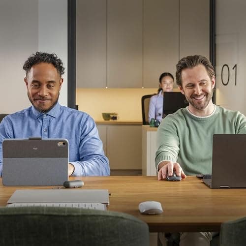 Logitech MX Anywhere 3S Compact Wireless Mouse, Fast Scrolling, 8K DPI Any-Surface Tracking, Quiet Clicks, Programmable Buttons, USB C, Bluetooth, Windows PC, Linux, Chrome, Mac - Pale Grey thumbnail 2