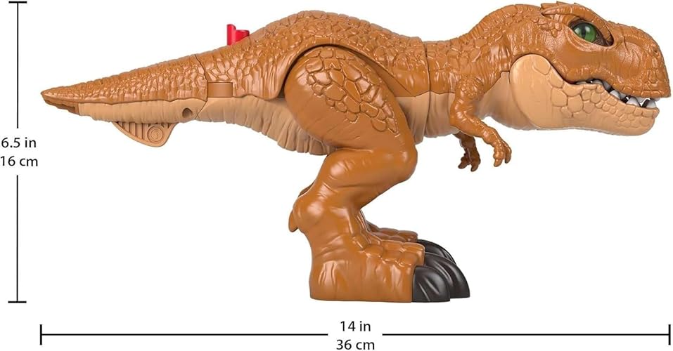 Fisher-Price Imaginext Jurassic World Dinosaur Toy Thrashin’ Action T. rex Figure with Chomping Action for Pretend Play Kids Ages 3+ Years​ - Modern thumbnail 3