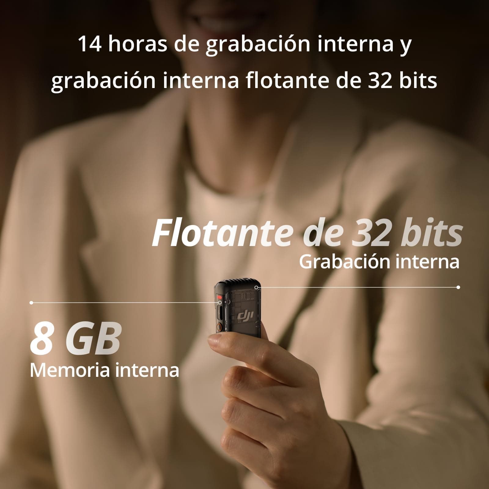 dji Mic 2 (2 TX + 1 RX + Estuche de Carga), Todo en uno, micrófono lavalier y inalámbrico, cancelación de Ruido Inteligente, grabación Interna Flotante de 32 bits, micrófono para iPhone y Android thumbnail 4