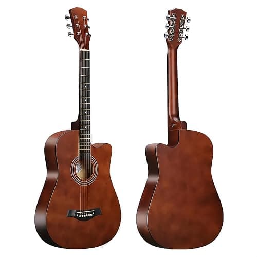 38inch Wood Acoustic Guitar for Adults, 6 Steel-String Acoustic Guitar With Guitar Bag, Elementary Tutorial of Folk Guitar for Beginners. thumbnail 5