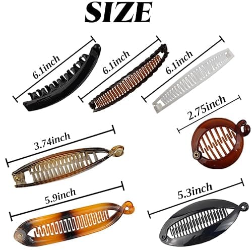 ROYHOO 20PCS Banana Hair Clips Classic Hair Comb Banana Clips Ponytail Hair Holder for Women Girls, 7 Styles thumbnail 2