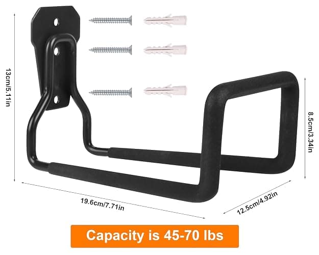 PeoMev Metal Garden Hose Holder - Heavy Duty Hose Hanger Wall Mounted Water Hose Holder for Outside Yard, Sturdy Hose Reel Hose Hooks for Water Hose, Extension Cords thumbnail 3