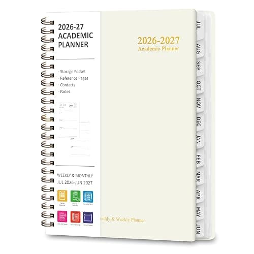 Planner 2026-2027, Weekly and Monthly Academic Planner, July 2026 - June 2027, Hardcover Calendar Agenda Book for School Year Planning, School Supplies for Teacher and Student, A5(6.3'' x 8.5'') - Image 1