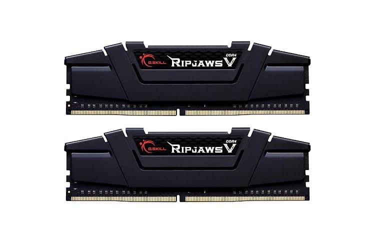 G.SKILL RipjawsV Series DDR4 RAM (XMP) 32GB (2x16GB) 3600MT/s CL18-22-22-42 1.35V Intel AMD Desktop Computer Memory U-DIMM - Black (F4-3600C18D-32GVK) - Image 1
