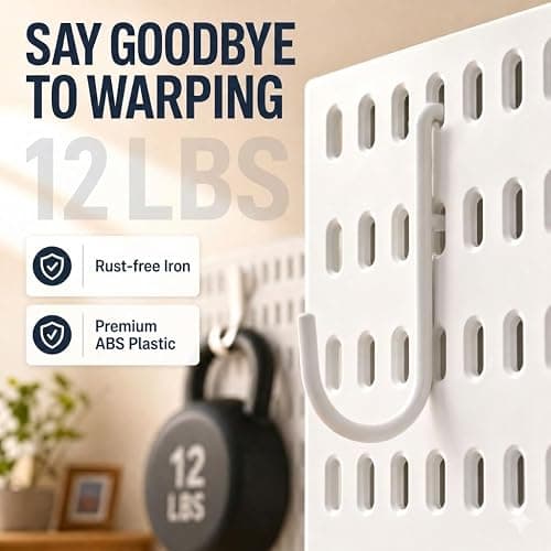 AKTOP Peg Board Wall Organizer 4-Pack – 12"x12" White Pegboard Combination Kit with 13 Accessories for Wall, Plastic Peg Board Panels for Home, Office, Garage Tool Storage & Craft Room thumbnail 5