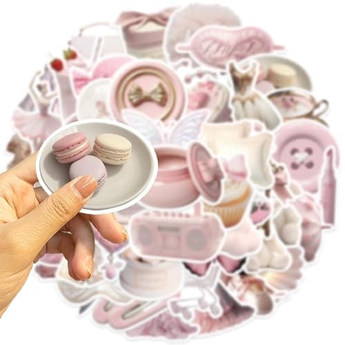 50Pcs Pink Gentle Ballet Girl Style DIY Stickers, Dance Stickers Packs for Children Girls Teens Adults, Vinyl Aesthetics Waterproof Cute Ballerina Decals for Laptop Car Luggage Water Bottles thumbnail 5