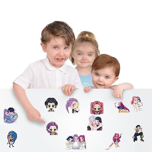 74Pcs Cute Anime Stickers, Cute Cartoon PVC Movie Decals, Perfect for Laptop, Phone Case, Helmet, Water Bottle, Travel Case, Guitar, Ideal Gift for Kids and Adults thumbnail 5