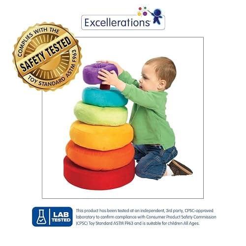 Excellerations Giant Plush Rainbow Stacking Ring for Kids Classroom Game for Children thumbnail 2