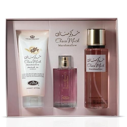 Al-Rehab Choco Musk Marshmallow 3-Piece Gift Set – Eau de Parfum 50ml + Shower Gel 200ml + Body Mist 250ml – Sweet Strawberry & Marshmallow Unisex Collection thumbnail 2
