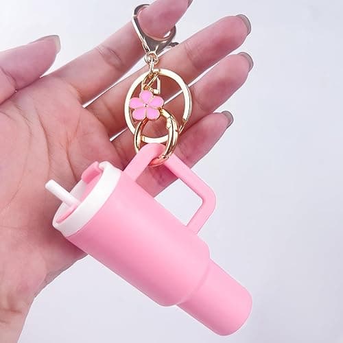 HONGXUNJIE HXJ Mini Tumbler Keychain Chapstick Holder, Key Chains Women Cute, Purse Charms for Handbag Backpack Bag thumbnail 2