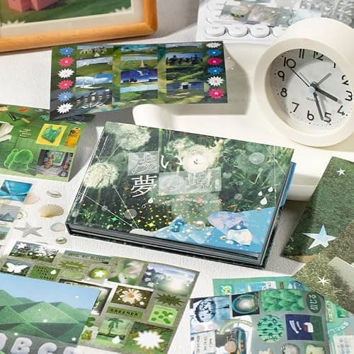 Dreamcore Retro Sticker Book, 72 Sheets with Mixed Writable Paper, PET & Art Coated Paper, Creative Activity Stickers, DIY Scrapbooking Phone Cases Laptops Party Gifts (LightDream) thumbnail 2