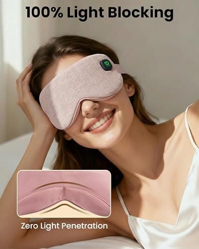 REFDAQ Cordless Heated Eye Mask with 1500mAh Large Battery, 4 Heat Levels & 100% Blackout for Dry Eyes Relief, Fast Heating Eye Heating Pad with 2 Washable Covers for Sleep, Travel, MGD, Blepharitis thumbnail 6