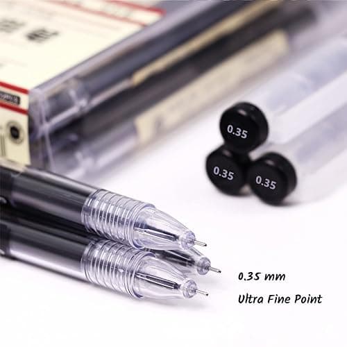 Penagic Japanese Ink Pen, 0.35 mm Fine Point, Black Gel, Extra Fine Tip, Korean School Stationery Supplies thumbnail 6