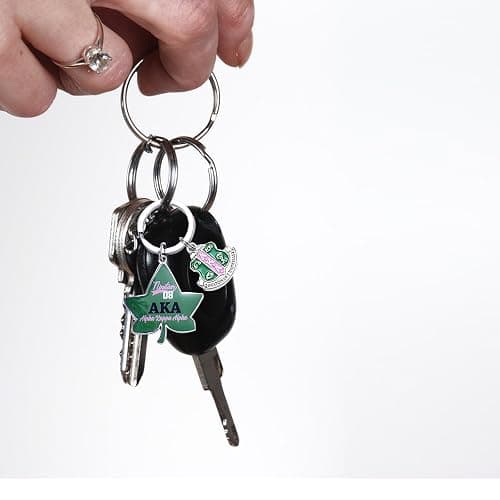 JHJEWH 1908 Keychain,Sorority Paraphernalia Gifts AKA Key Chain Lvy Leaf Pendant Keyring AKA Sorority Gifts for Women Sisterhood Keychains for Sisters Friends thumbnail 5