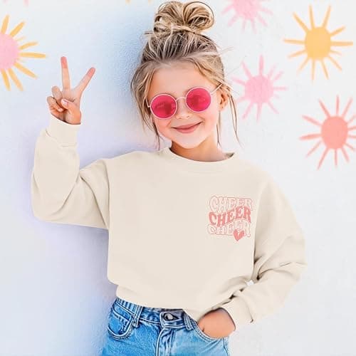 Zoemghc Cheer Sweatshirts for Girls Cheerleader Graphic Sweatshirt Teen Girl Preppy Funny Letter Print Shirt Pullover Tops thumbnail 2